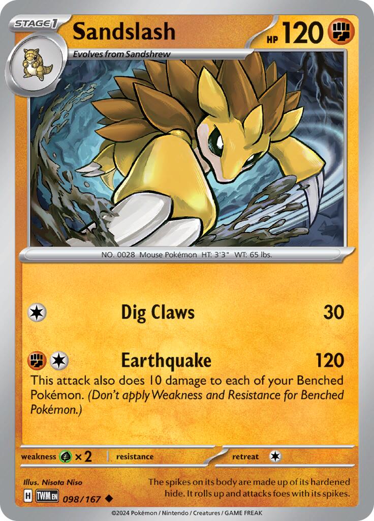Sandslash (098/167) [Scarlet & Violet: Twilight Masquerade] - The Mythic Store | 24h Order Processing