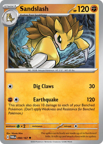 Sandslash (098/167) [Scarlet & Violet: Twilight Masquerade] - The Mythic Store | 24h Order Processing