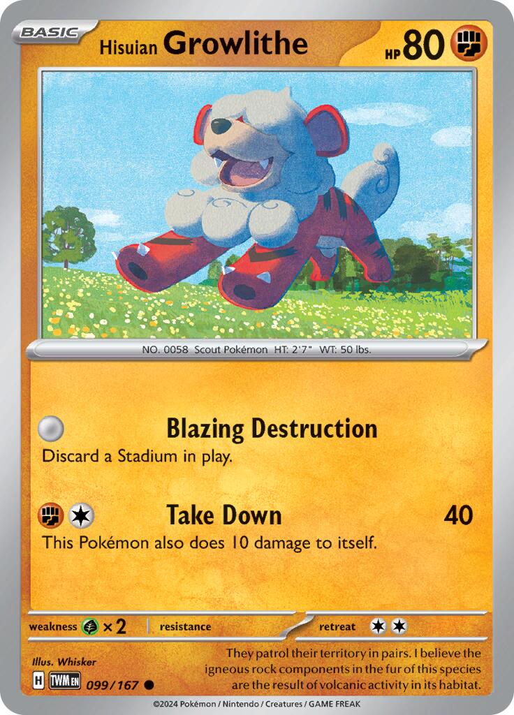 Hisuian Growlithe (099/167) [Scarlet & Violet: Twilight Masquerade] - The Mythic Store | 24h Order Processing