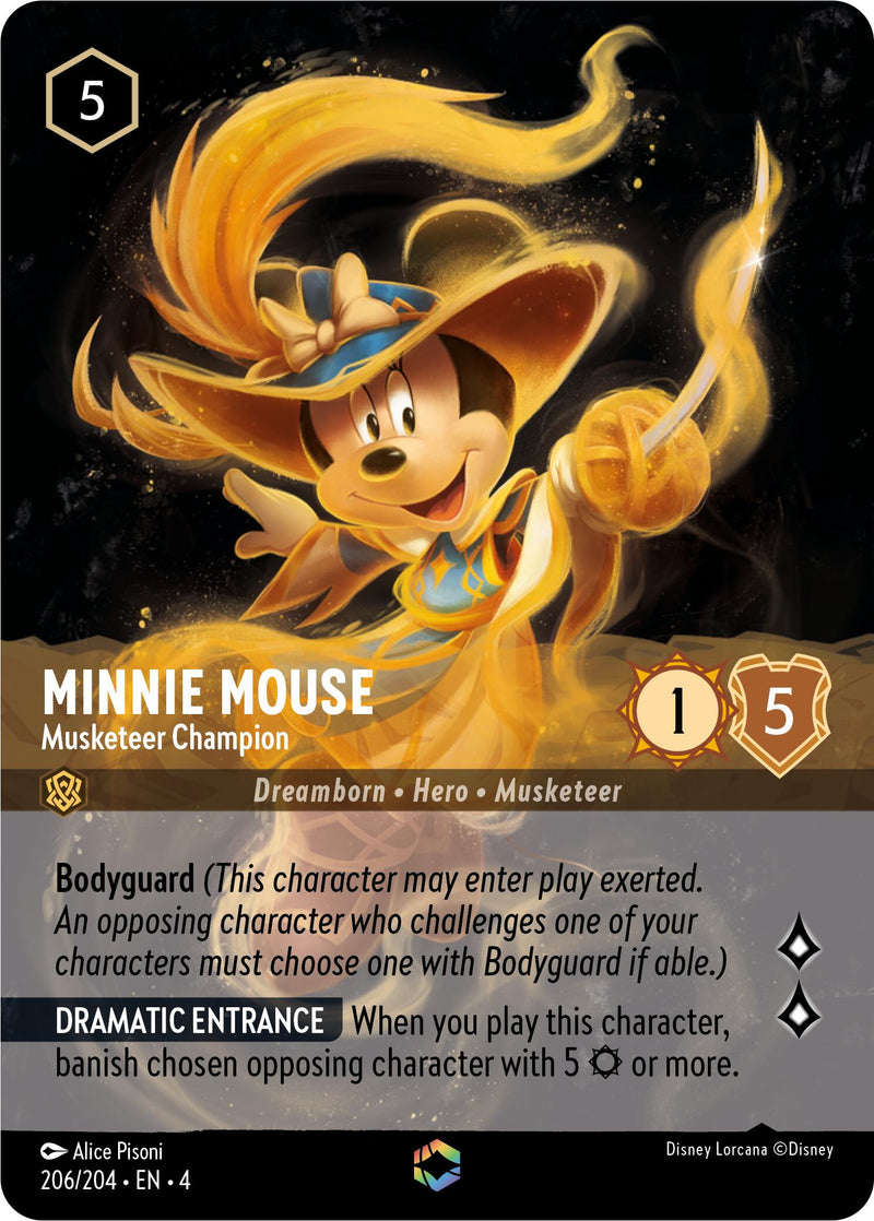 Minnie Mouse - Musketeer Champion (Enchanted) (206/204) [Ursula's Return] - The Mythic Store | 24h Order Processing