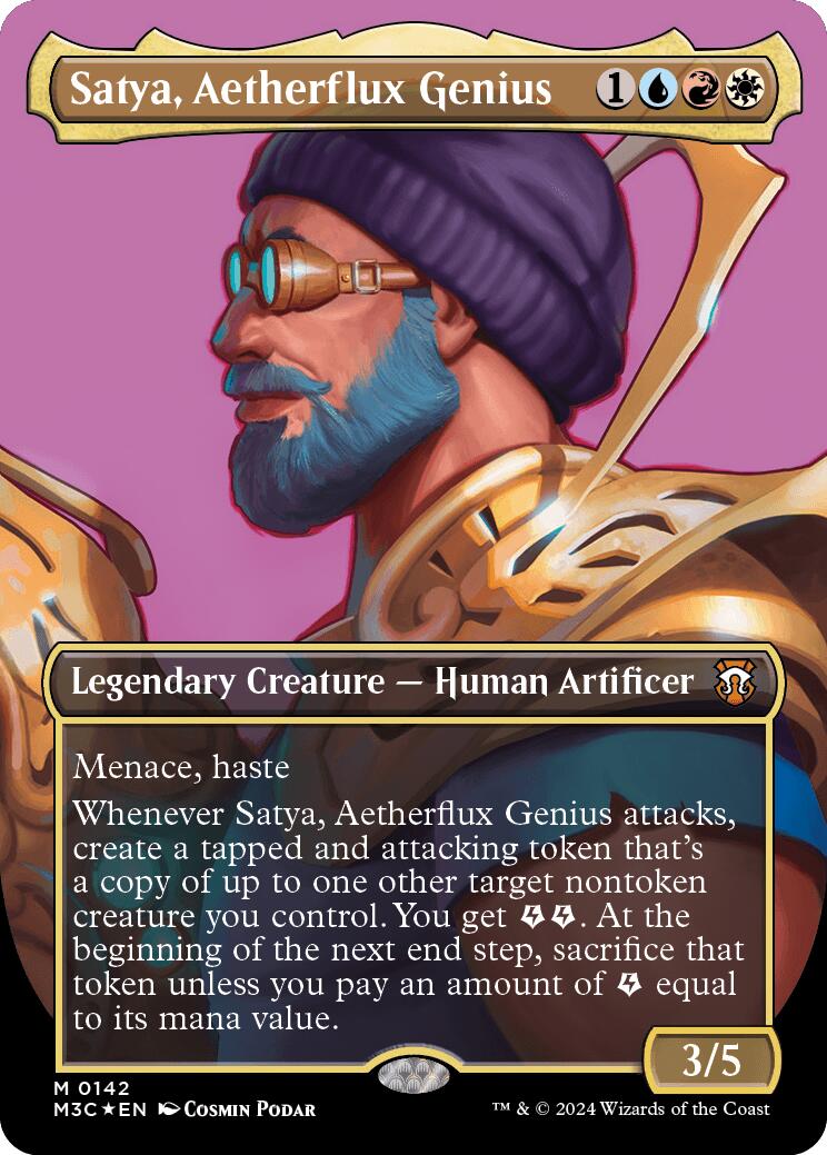 Satya, Aetherflux Genius (Borderless) (Ripple Foil) [Modern Horizons 3 Commander] - The Mythic Store | 24h Order Processing