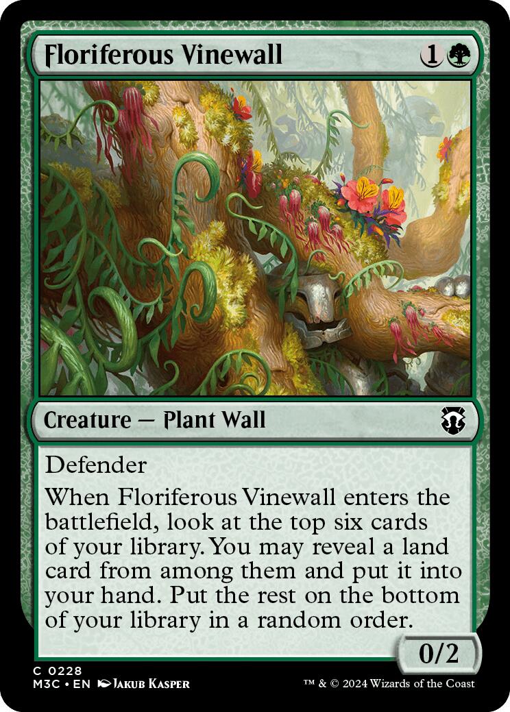 Floriferous Vinewall [Modern Horizons 3 Commander] - The Mythic Store | 24h Order Processing