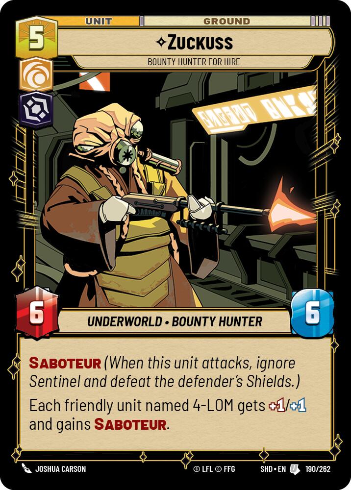 Zuckuss - Bounty Hunter for Hire (190/262) (190/262) [Shadows of the Galaxy] - The Mythic Store | 24h Order Processing