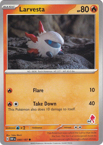 Larvesta (040/197) (Armarouge Stamp #44) [Battle Academy 2024] - The Mythic Store | 24h Order Processing