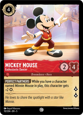 Mickey Mouse - Enthusiastic Dancer (112/204) [Shimmering Skies] - The Mythic Store | 24h Order Processing