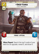 Greef Karga - Affable Commissioner (08/20) (Hyperspace) (08/20) [Shadows of the Galaxy: Weekly Play] - The Mythic Store | 24h Order Processing