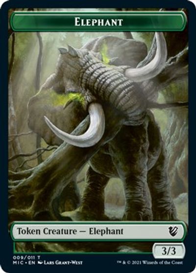 Elephant // Spirit Double-Sided Token [Innistrad: Midnight Hunt Commander Tokens] - The Mythic Store | 24h Order Processing