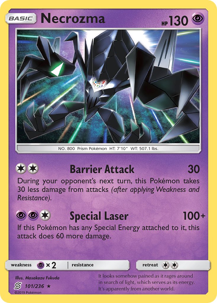 Necrozma (101/236) (Cracked Ice Holo) (Theme Deck Exclusive) [Sun & Moon: Unified Minds] - The Mythic Store | 24h Order Processing