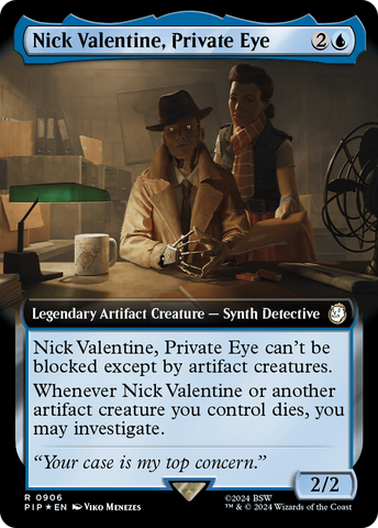 Nick Valentine, Private Eye (Extended Art) (Surge Foil) [Fallout] - The Mythic Store | 24h Order Processing