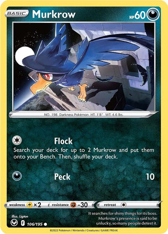Murkrow (106/195) [Sword & Shield: Silver Tempest] - The Mythic Store | 24h Order Processing