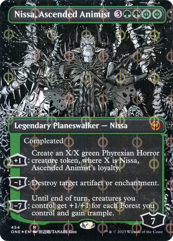 Nissa, Ascended Animist (Borderless Manga Step-and-Compleat Foil) [Phyrexia: All Will Be One] - The Mythic Store | 24h Order Processing
