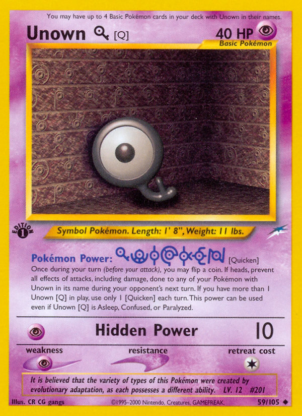 Unown [Q] (59/105) [Neo Destiny 1st Edition] - The Mythic Store | 24h Order Processing