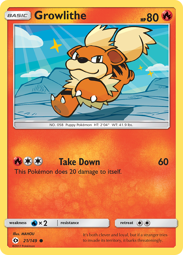 Growlithe (21/149) [Sun & Moon: Base Set] - The Mythic Store | 24h Order Processing