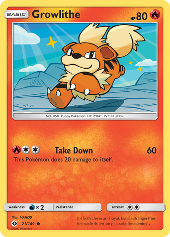 Growlithe (21/149) [Sun & Moon: Base Set] - The Mythic Store | 24h Order Processing
