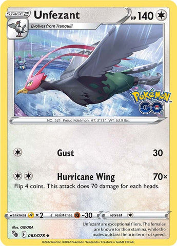 Unfezant (063/078) [Pokémon GO] - The Mythic Store | 24h Order Processing