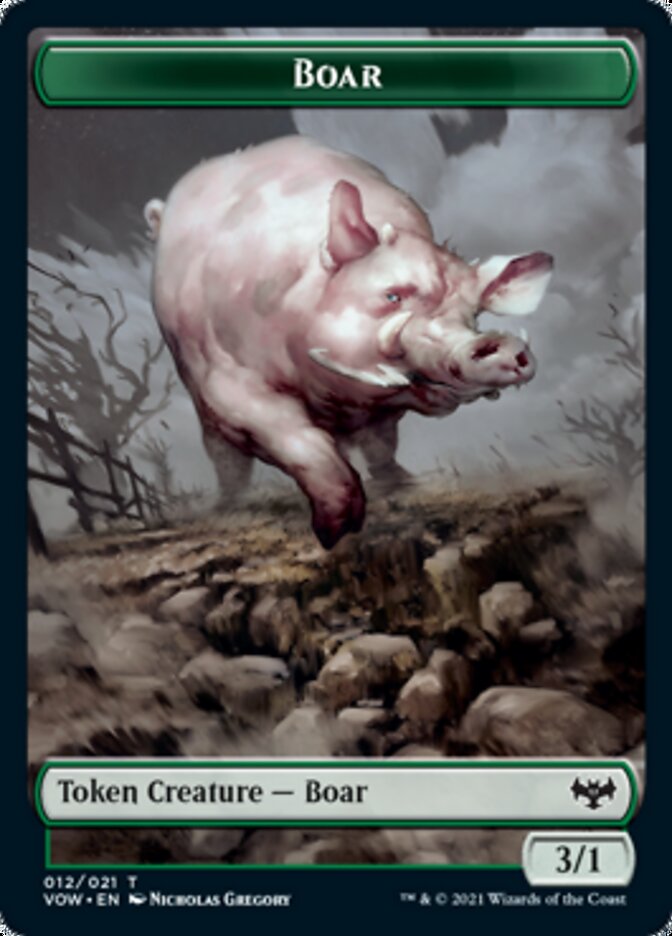 Wolf (011) // Boar Double-Sided Token [Innistrad: Crimson Vow Tokens] - The Mythic Store | 24h Order Processing