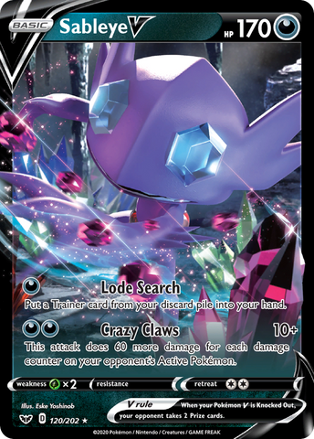 Sableye V (120/202) [Sword & Shield: Base Set] - The Mythic Store | 24h Order Processing