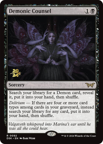 Demonic Counsel [Duskmourn: House of Horror Prerelease Promos] - The Mythic Store | 24h Order Processing