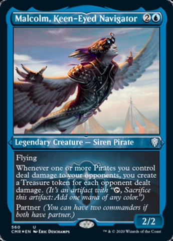 Malcolm, Keen-Eyed Navigator (Etched) [Commander Legends] - The Mythic Store | 24h Order Processing