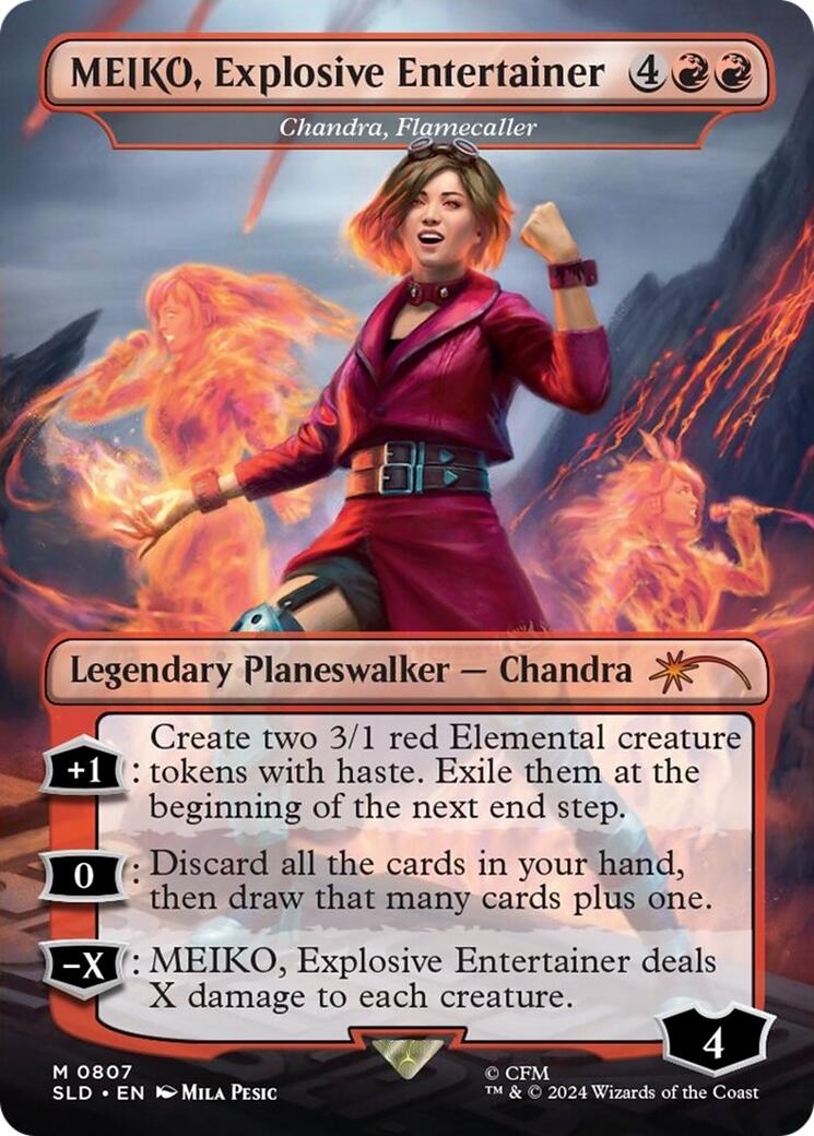 MEIKO, Explosive Entertainer - Chandra, Flamecaller (Rainbow Foil) (Japanese) [Secret Lair Drop Series] - The Mythic Store | 24h Order Processing