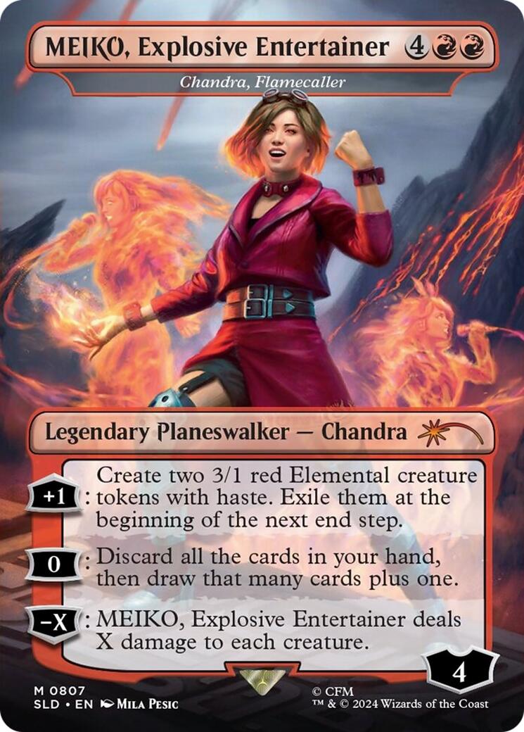 MEIKO, Explosive Entertainer - Chandra, Flamecaller (Rainbow Foil) [Secret Lair Drop Series] - The Mythic Store | 24h Order Processing