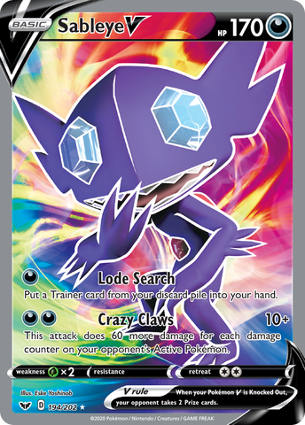 Sableye V (194/202) [Sword & Shield: Base Set] - The Mythic Store | 24h Order Processing