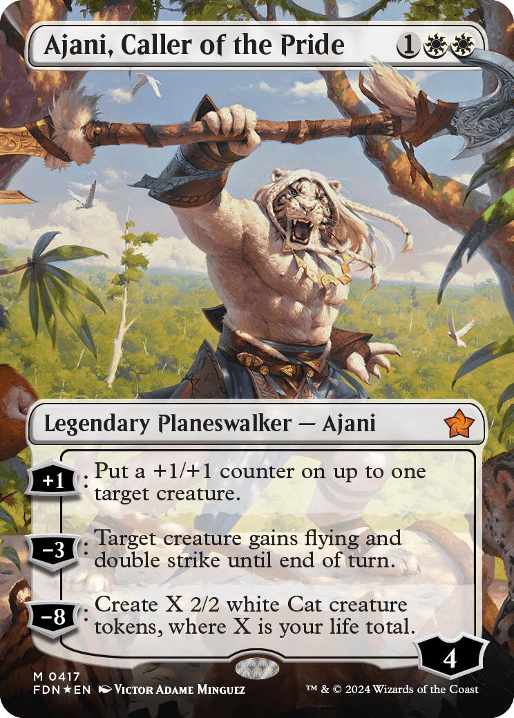 Ajani, Caller of the Pride (Borderless) (Mana Foil) [Foundations] - The Mythic Store | 24h Order Processing