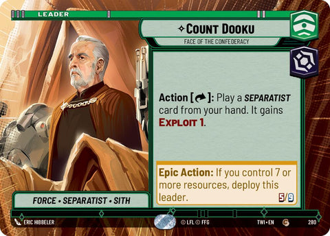 Count Dooku - Face of the Confederacy (280) (Hyperspace) (280) [Twilight of the Republic] - The Mythic Store | 24h Order Processing