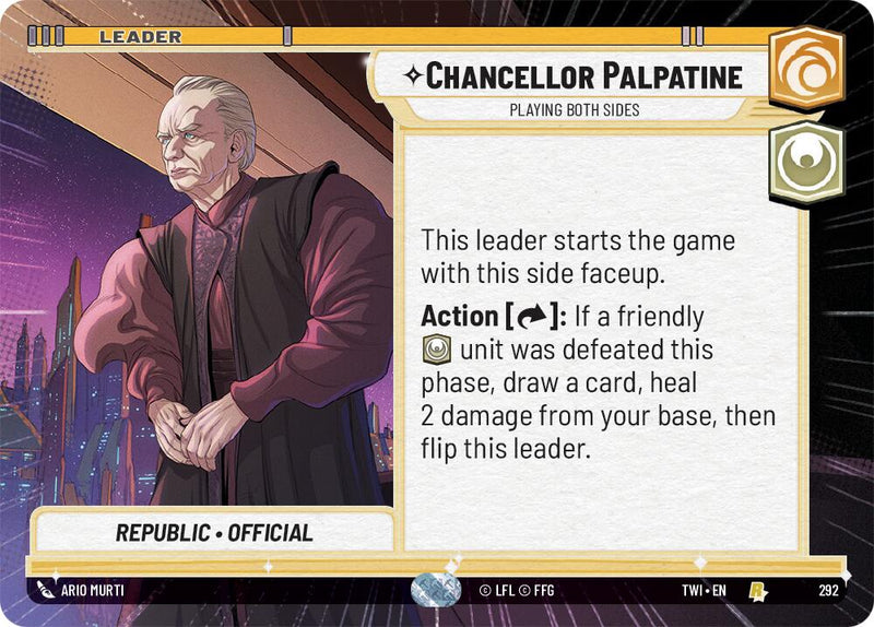 Chancellor Palpatine - Playing Both Sides (Hyperspace) (292) [Twilight of the Republic] - The Mythic Store | 24h Order Processing