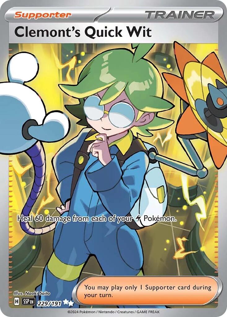 Clemont's Quick Wit (229/191) [Scarlet & Violet: Surging Sparks] - The Mythic Store | 24h Order Processing
