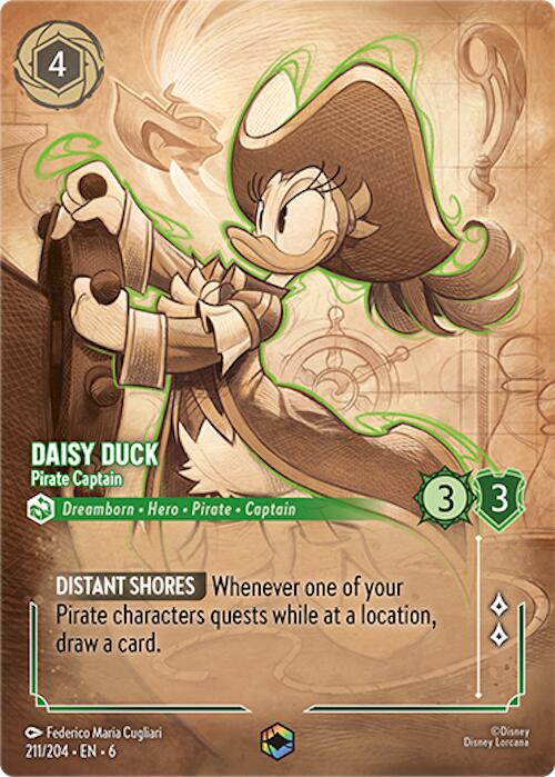 Daisy Duck - Pirate Captain (Enchanted) (211/204) [Azurite Sea] - The Mythic Store | 24h Order Processing