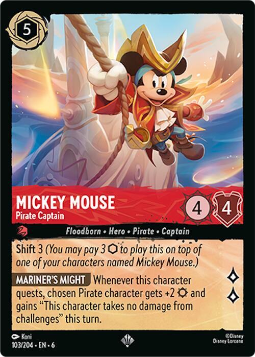 Mickey Mouse - Pirate Captain (103/204) [Azurite Sea] - The Mythic Store | 24h Order Processing