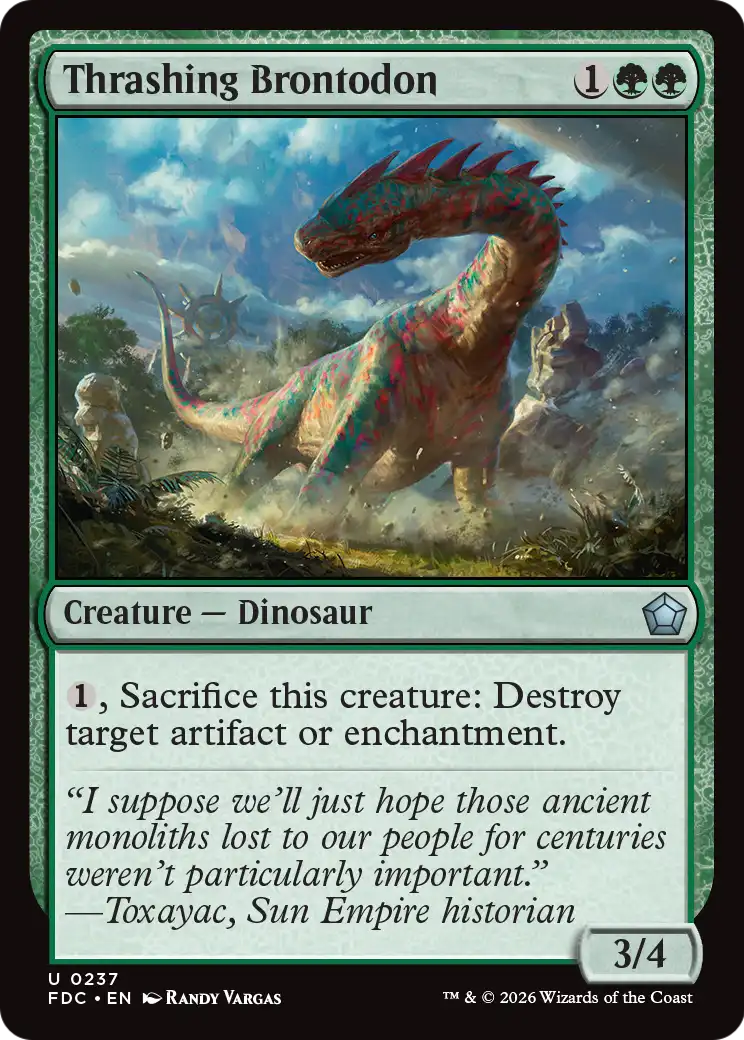 Thrashing Brontodon [Foundations Commander] - The Mythic Store | 24h Order Processing