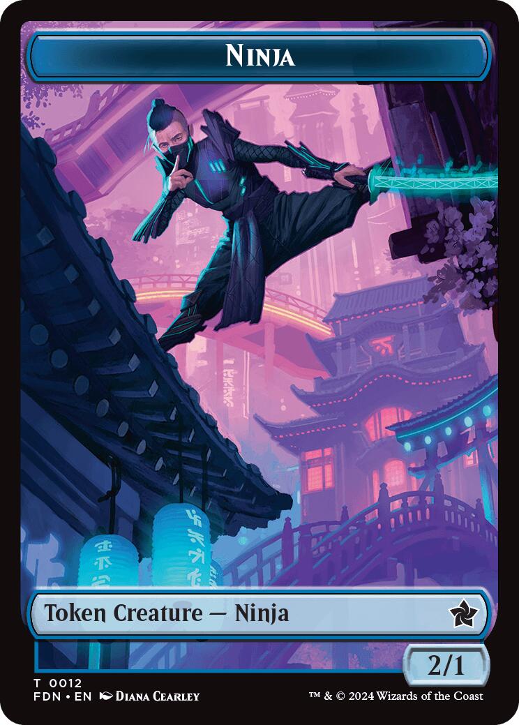 Emblem - Kaito, Cunning Infiltrator // Ninja Doubled-Sided Token [Foundations Tokens] - The Mythic Store | 24h Order Processing