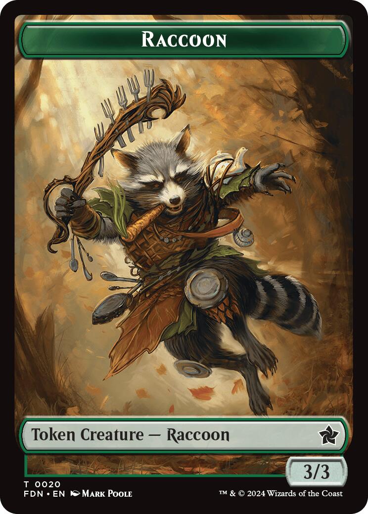 Elf Warrior // Raccoon Doubled-Sided Token [Foundations Tokens] - The Mythic Store | 24h Order Processing
