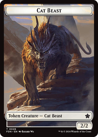 Cat Beast // Dragon (0017) Double-Sided Token [Foundations Tokens] - The Mythic Store | 24h Order Processing