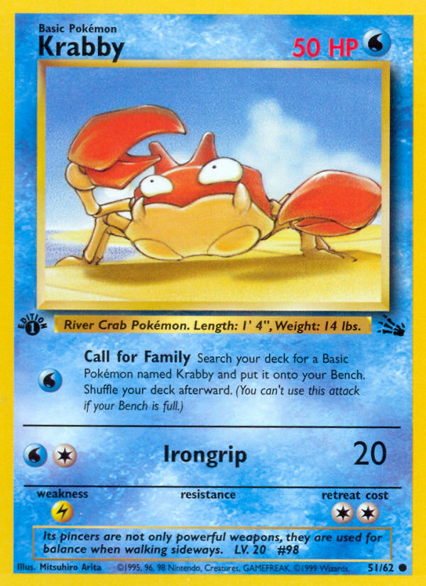 Krabby (51/62) [Fossil 1st Edition] - The Mythic Store | 24h Order Processing