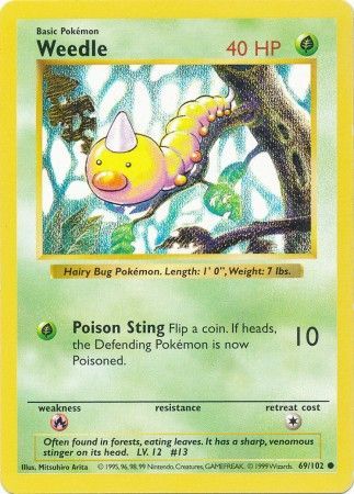 Weedle (69/102) [Base Set Shadowless Unlimited] - The Mythic Store | 24h Order Processing