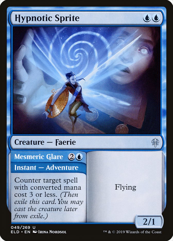 Hypnotic Sprite // Mesmeric Glare [Throne of Eldraine] - The Mythic Store | 24h Order Processing