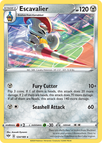Escavalier (124/189) [Sword & Shield: Darkness Ablaze] - The Mythic Store | 24h Order Processing