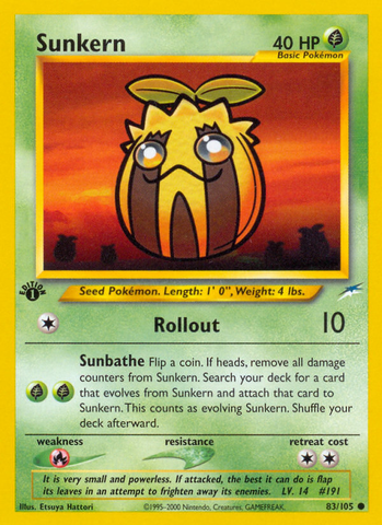 Sunkern (83/105) [Neo Destiny 1st Edition] - The Mythic Store | 24h Order Processing