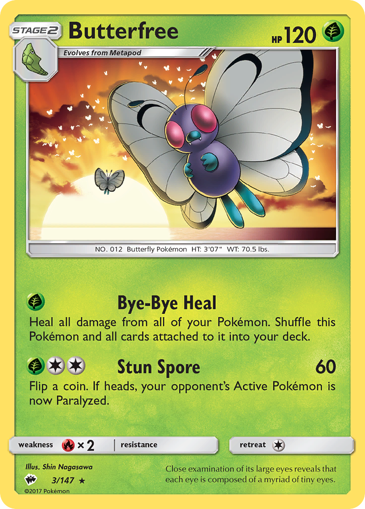 Butterfree (3/147) [Sun & Moon: Burning Shadows] - The Mythic Store | 24h Order Processing