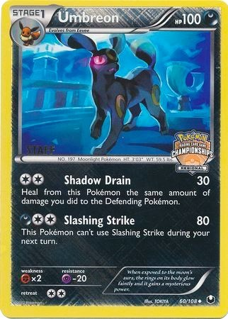Umbreon (60/108) (Regional Championship Promo Staff) [Black & White: Dark Explorers] - The Mythic Store | 24h Order Processing