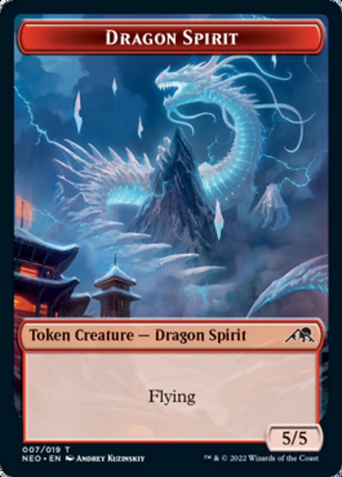 Spirit (002) // Dragon Spirit Double-Sided Token [Kamigawa: Neon Dynasty Tokens] - The Mythic Store | 24h Order Processing