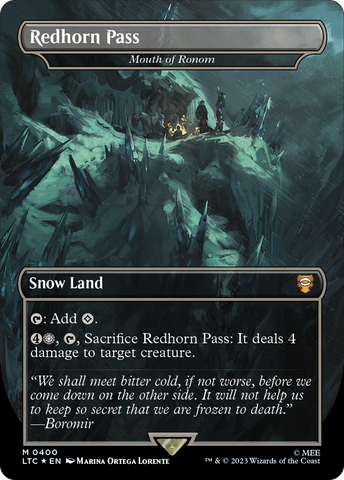 Redhorn Pass - Mouth of Ronom (Borderless) (Surge Foil Realms and Relics) [The Lord of the Rings: Tales of Middle-Earth Commander] - The Mythic Store | 24h Order Processing