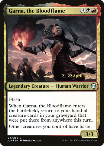 Garna, the Bloodflame [Dominaria Prerelease Promos] - The Mythic Store | 24h Order Processing
