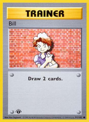 Bill (91/102) (Shadowless) [Base Set 1st Edition] - The Mythic Store | 24h Order Processing