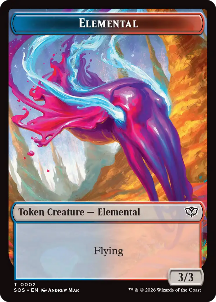 Fractal (0004) // Elemental (0002) Double-Sided Token [Secrets of Strixhaven Tokens] - The Mythic Store | 24h Order Processing