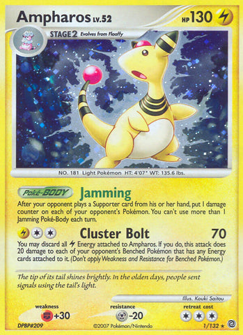 Ampharos (1/132) (Theme Deck Exclusive) [Diamond & Pearl: Secret Wonders] - The Mythic Store | 24h Order Processing