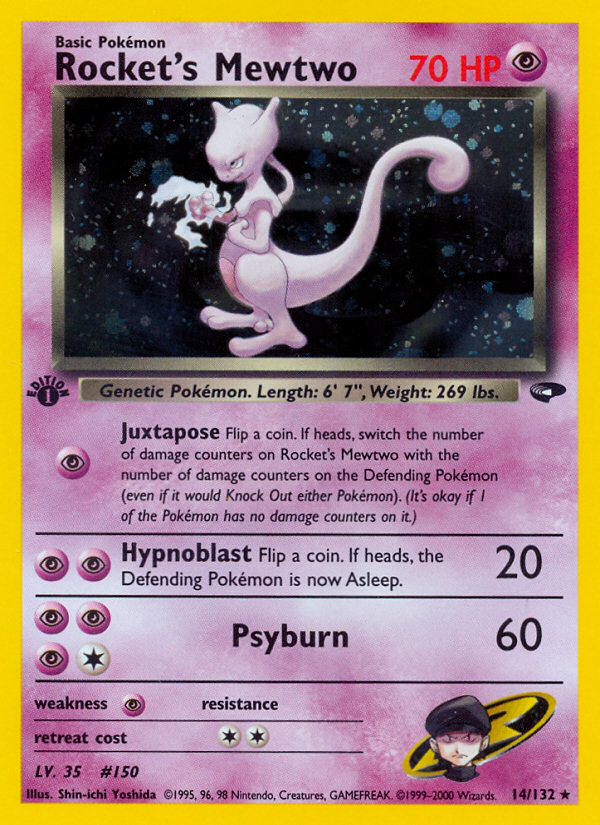 Rocket's Mewtwo (14/132) [Gym Challenge 1st Edition] - The Mythic Store | 24h Order Processing